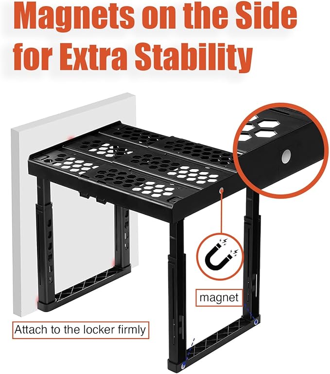 Piffny Locker Organizer Shelf, Adjustable Width and Height, and Gym Lockers - Image 8
