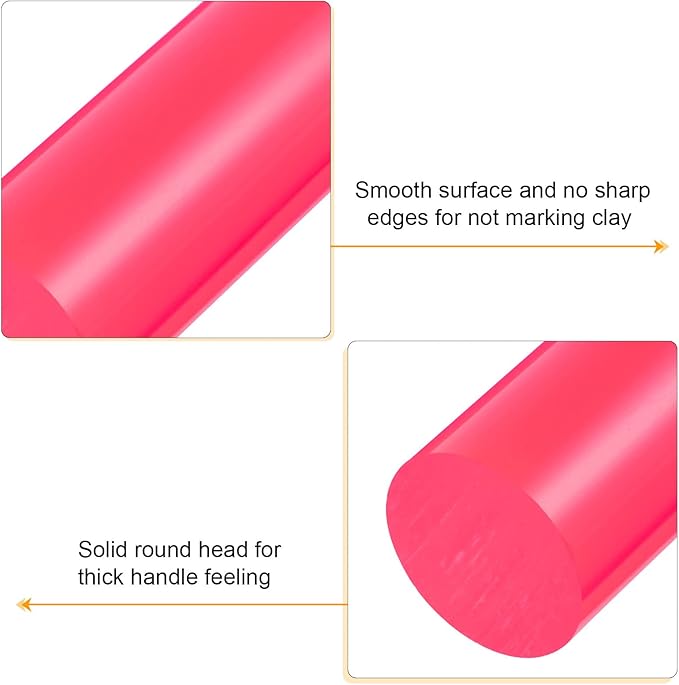 HARFINGTON Acrylic Clay Roller 9 Inch x 1 Inch Solid Non-Stick Plastic Round - Image 4