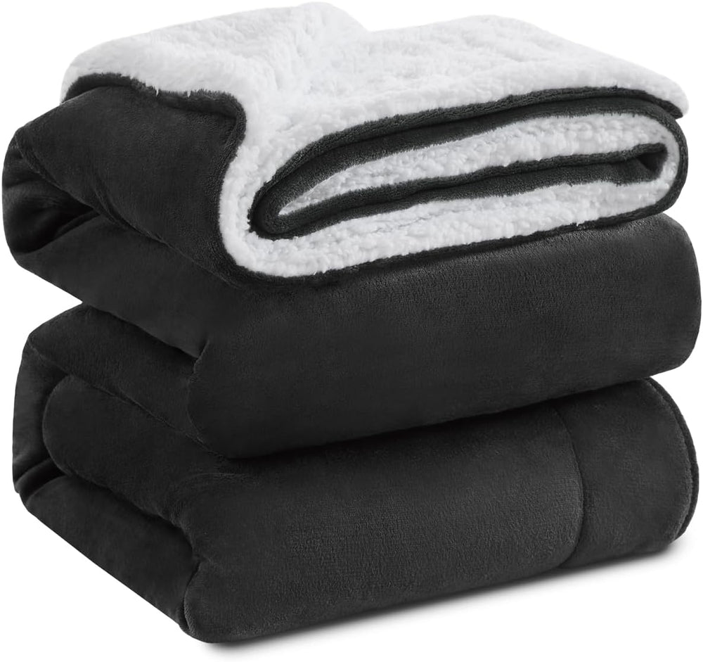 KAWAHOME Sherpa Fleece Queen Size Blanket for Bed, Extra Warm Heavy Thick