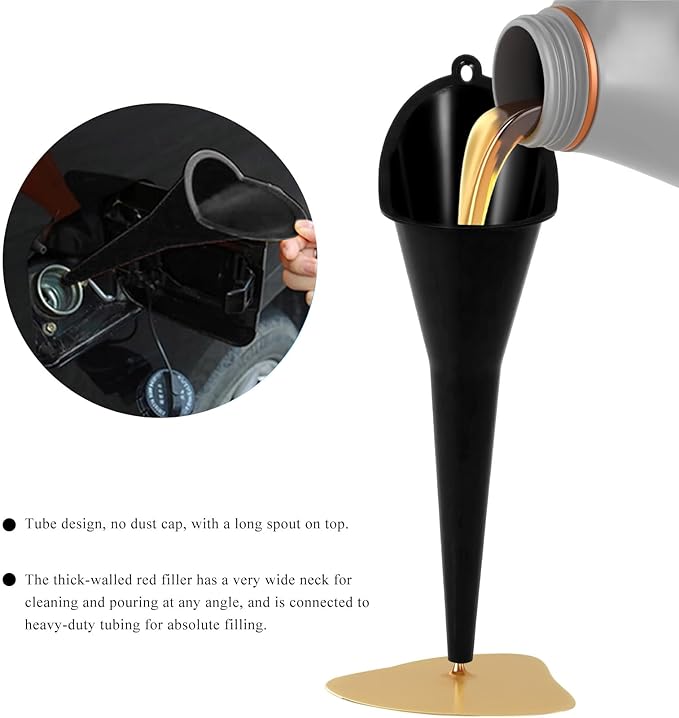 2 PCS Oil Funnel, Plastic Long Neck Multi-Purpose Spill Saver Funnel, Engine - Image 3