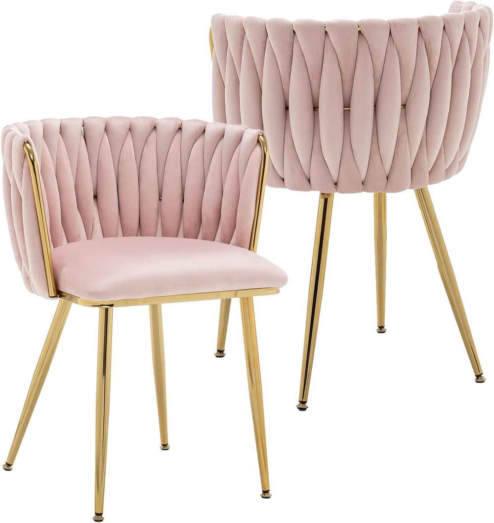 Kiztir Velvet Dining Chairs Set of 2, Upholstered Dining Room Chairs with Gol...