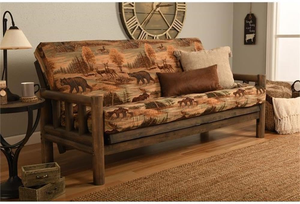 Kodiak Furniture 75" Traditional Full-Size Fabric Futon Mattress with Co...