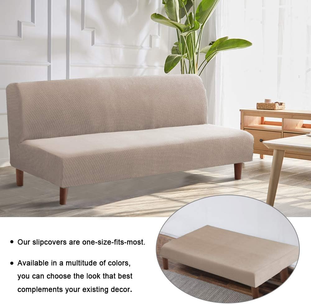 flamingo p stretch armless futon covers - full shown in use