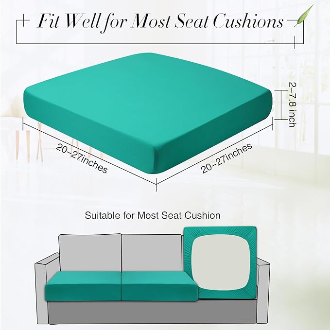 Newwiee Set of 4 Stretch Patio Cushion Covers Sofa Couch Seat Chair Slipcovers - Image 2