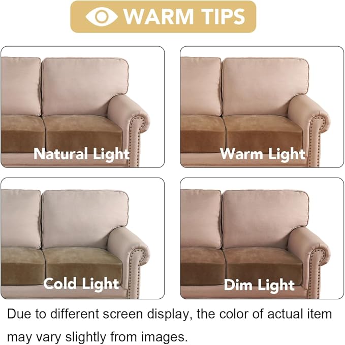 H.VERSAILTEX Velvet Stretch Couch Cushion Cover Plush Cushion Slipcover - Image 6