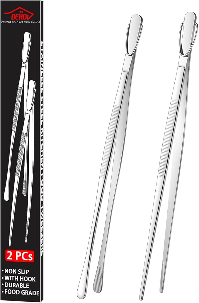DEHOV 12 Inch Stainless Steel Kitchen Long Food Tweezers by DEHOVKitchen