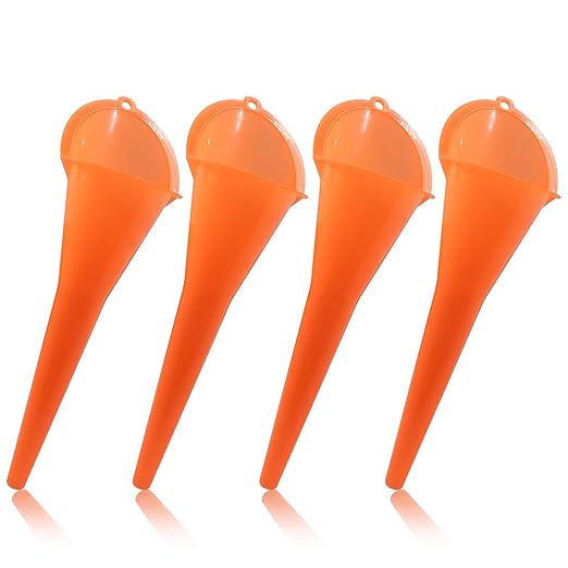 4 Pack Plastic Long Neck Oil Funnel, Versatile Liquid Funnel Set - Image 5