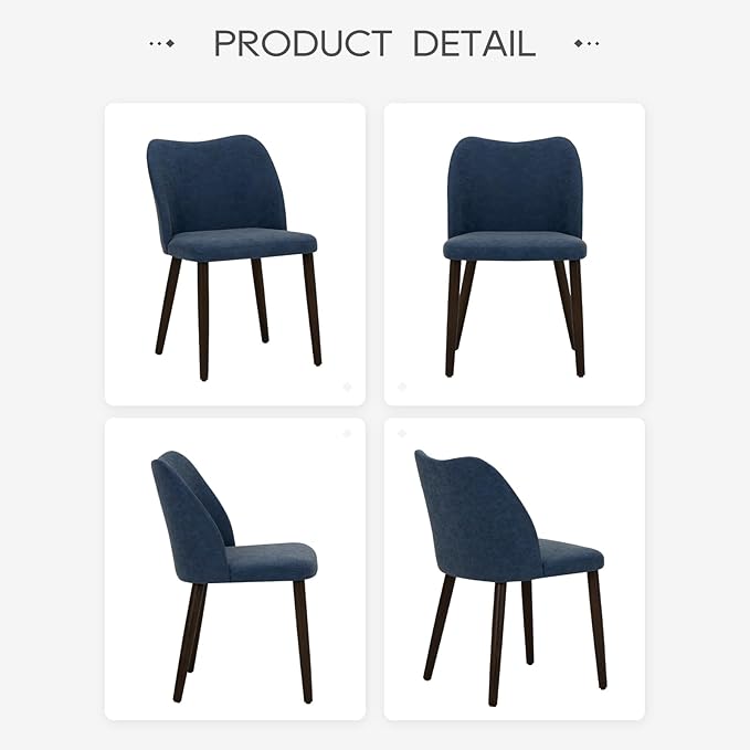 COLAMY Upholstered Dining Chairs Set of 6, Modern PU Leather Dining Room Kitc...