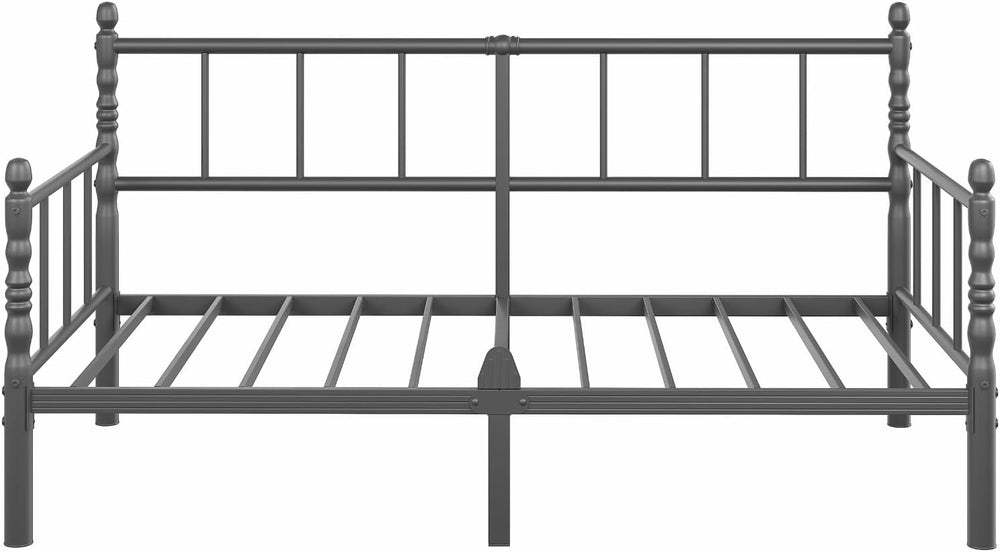 12 Inch Twin Metal Daybed Frame with Minimalist Modern Headboard