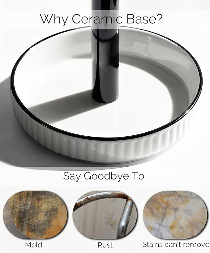 VROOMIUM Paper Towel Holder Countertop, Fits Double to Family Rolls, Elegant - Image 3