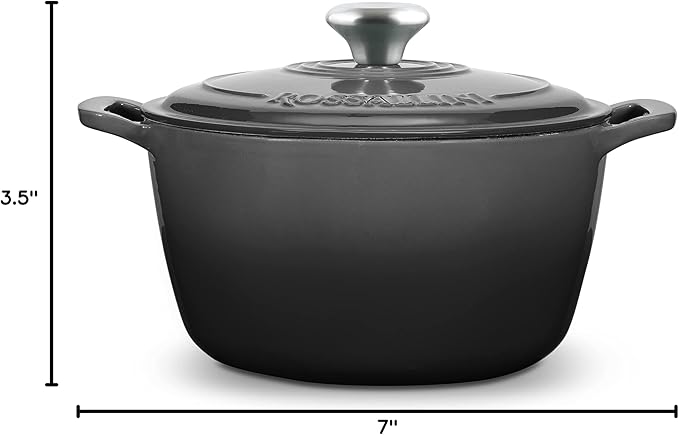 ROSSALLINI Signature Enameled Cast Iron Dutch Oven, Non-Stick Serving Pot - Image 10