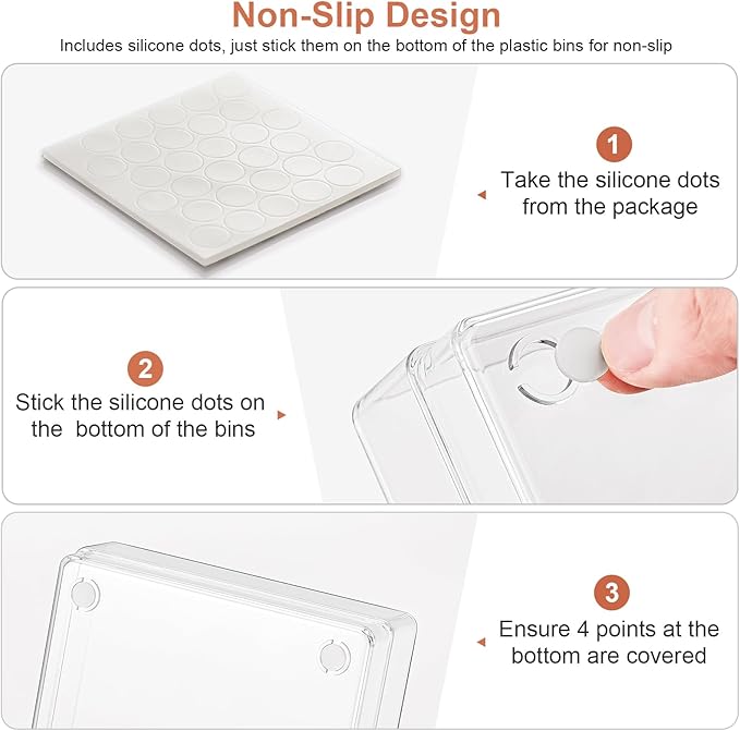 SMARTAKE 6 PCS Clear Plastic Drawer Organizers Set, Large Size Non-Slip Desk - Image 5