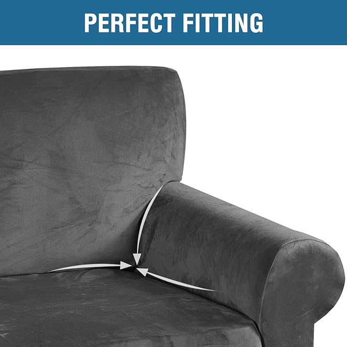 H.VERSAILTEX Stretch Velvet Loveseat Covers - Image 4