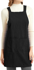 ELEZAY Aprons for Women with Pockets Plus Size Comfort Cross Back No Tie Cotton by ELEZAY