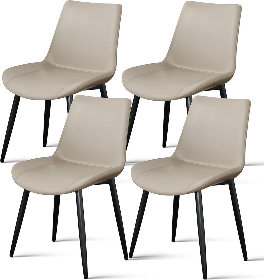 Modern Dining Chairs Set of 4, PU Leather Upholstered Dinner Chairs with Stur...