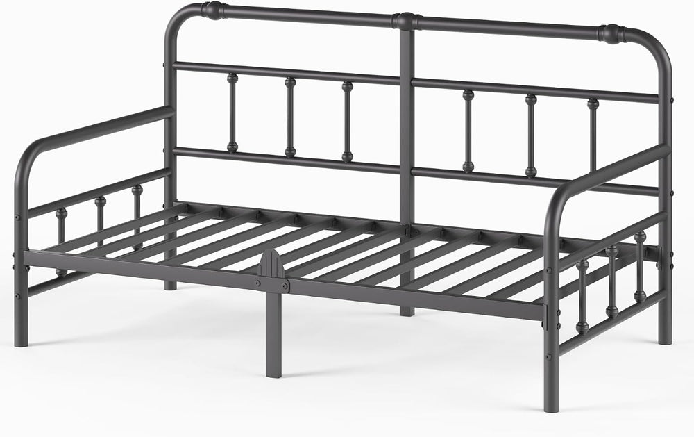 12 Inch Twin Day Bed with Vintage Headboard for Living Room