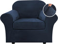 H.VERSAILTEX Rich Velvet Stretch 2 Piece Cover Chair Slipcover Sofa Cover by HVERSAILTEX