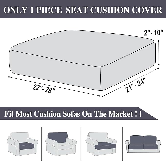 Couch Cushion Cover Seat Cushion Cover Stretch Armchair Cover Separate - Image 6