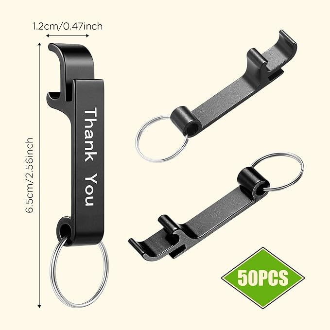 FoldTier 50 Pcs Graduation Thank You Favors Bottle Opener Keychain Bulk - Image 2