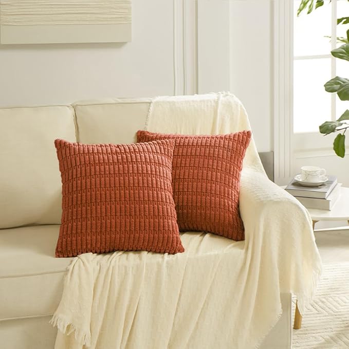 Fancy Homi 4 Packs Boho Burnt Orange Fall Decorative Throw Pillow Covers 24x24 - Image 6
