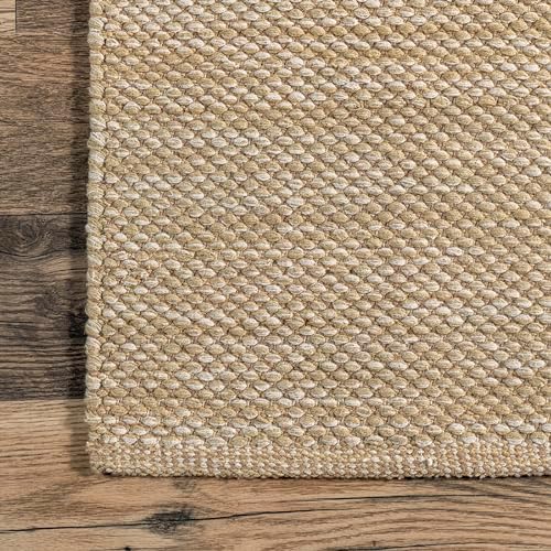 nuLOOM Alessi Tan Solid Hand Woven Area Rug, 5' x 8'