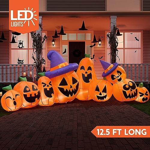 Joiedomi 12.5 FT Halloween Inflatable Pumpkin Outdoor Decorations, Blow Up Ya...