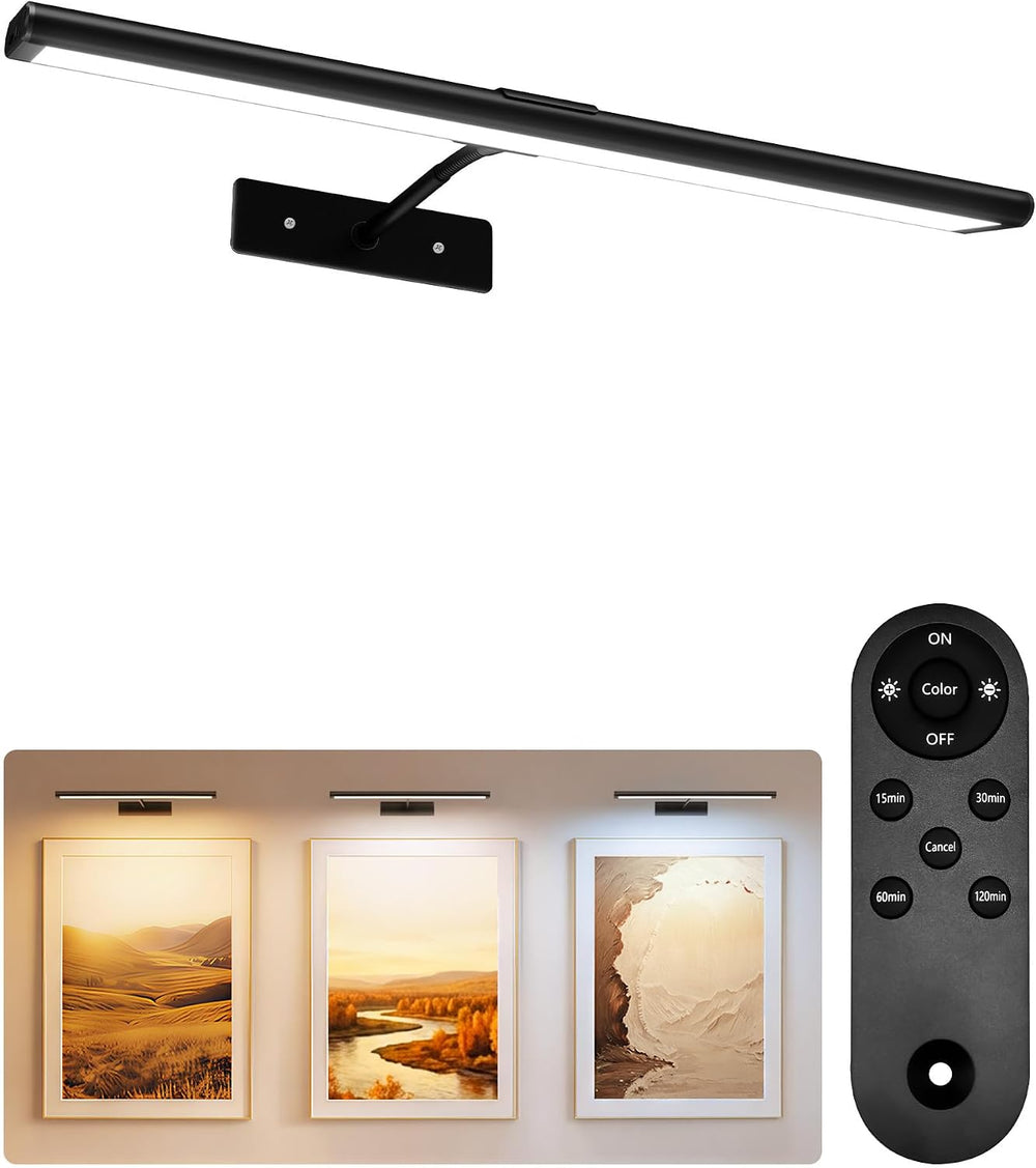EZVALO Picture Light for Wall, 4800mAh 16'' Rechargeable Wireless IR ...