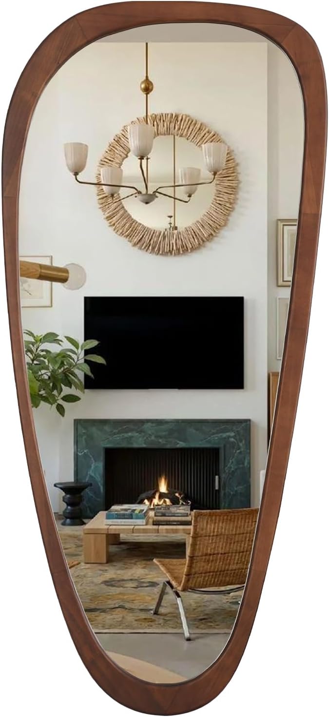WallBeyond 48" H x 22" W Asymmetrical Mirror, Irregular Wall Mirror...
