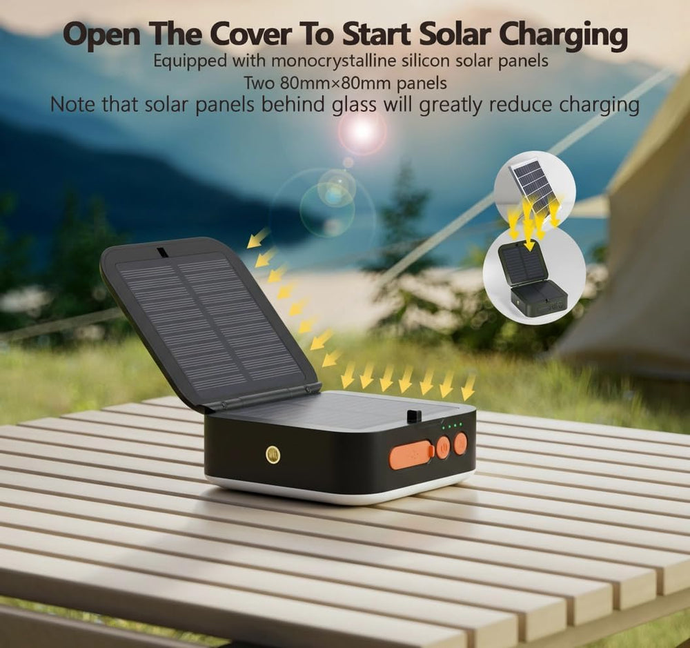 Solar Camping Lantern, Solar Camping Light 5200mAh Rechargeable 1000 Lumens 5...