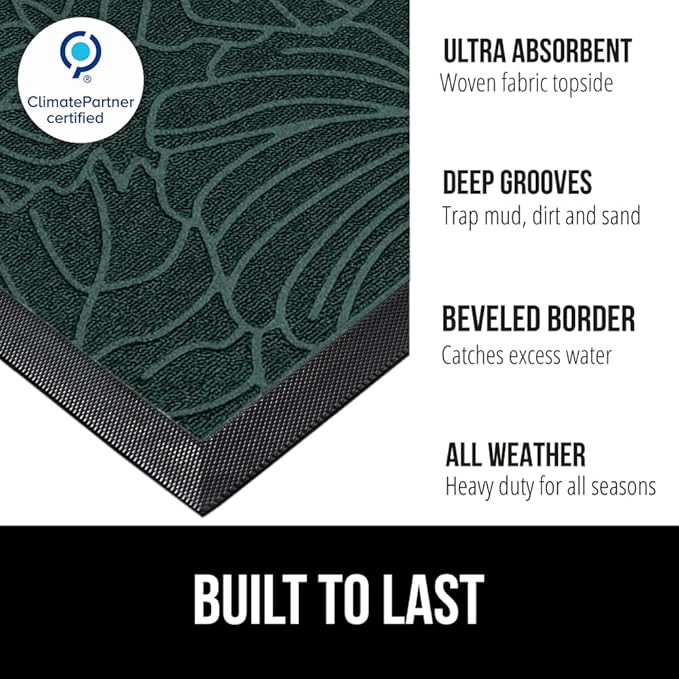 GORILLA GRIP 100% Waterproof All-Season WeatherMAX Doormat US Designed Natural - Image 3