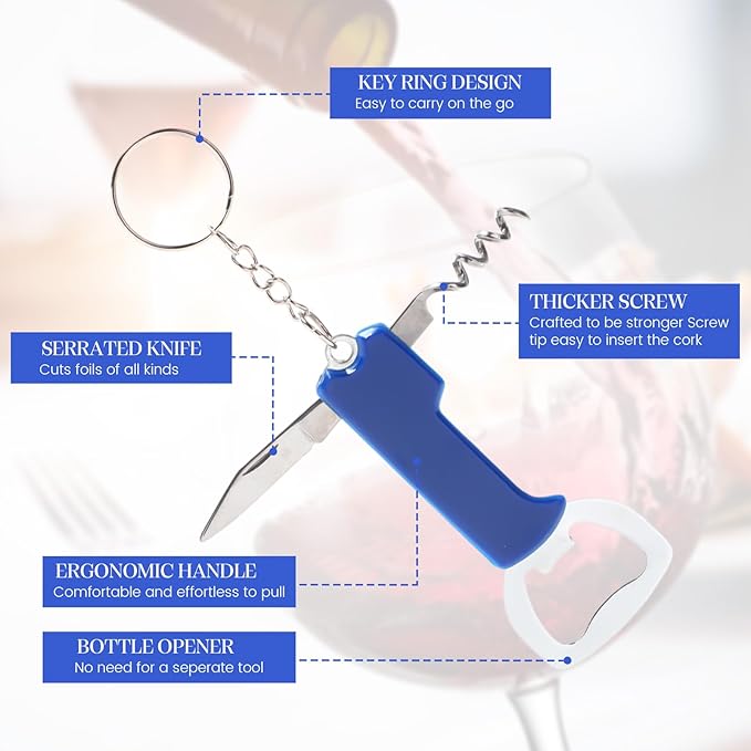 Ziliny 24 Pcs Bottle Opener Keychain Bulk Wine Bottle Beer Opener Keychain - Image 2