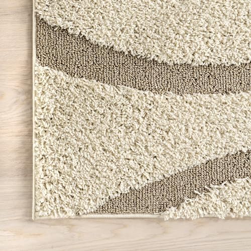 nuLOOM Carolyn Cream Abstract Power Loomed Area Rug, 5' x 8'