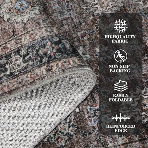 GarveeHome Large Area Rugs 9x12 Vintage Printed Living Room with Non-Slip Bac...