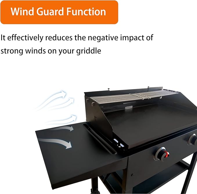 Universal Wind Screen/Guard and Griddle Warming Rack Set Fit