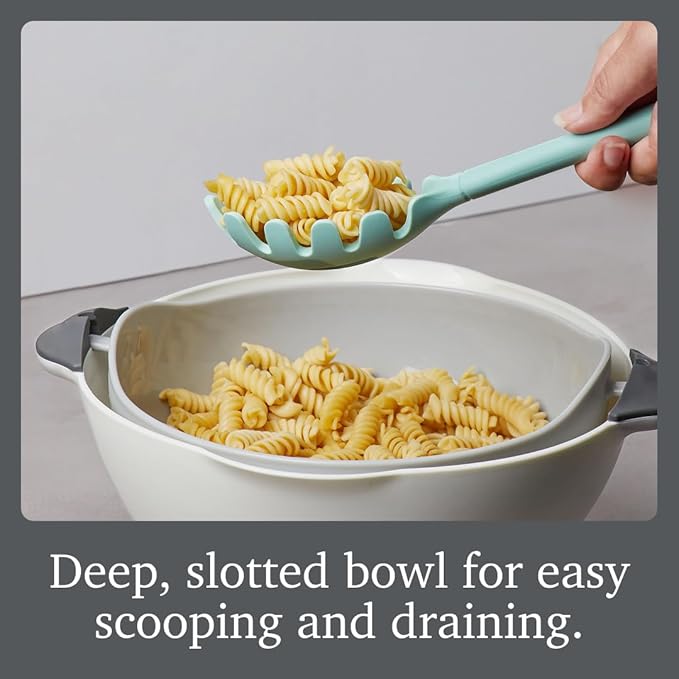Tovolo Pasta Claw Spaghetti Spoon Scoop Aqua Seafoam Green Silicone Pasta Spoon - Image 2
