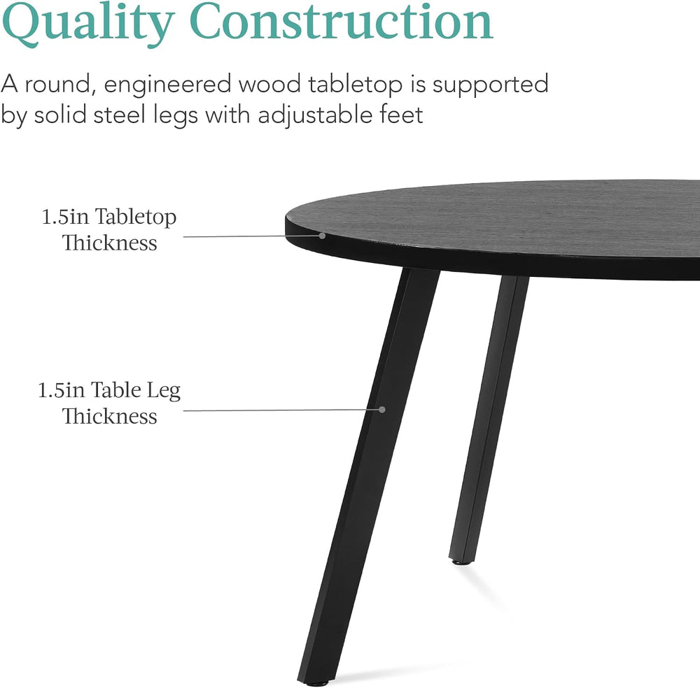 Best Choice Products Round Dining Table 35.5”, Mid-Century Modern Kitchen Tab...