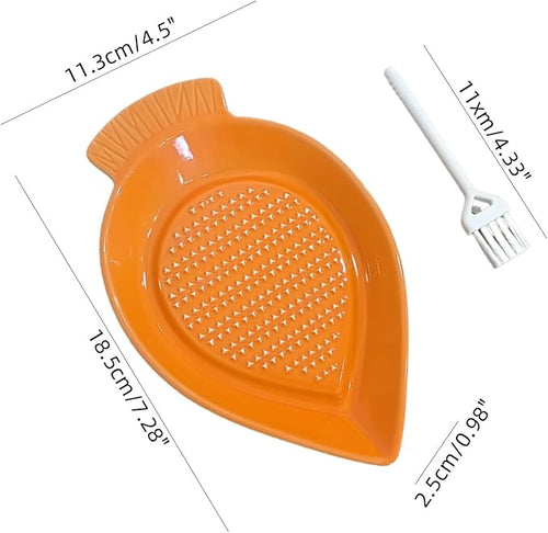 1PCS Carrot-Shaped Ginger Grater Ceramic Garlic Grinder Plate - Image 2
