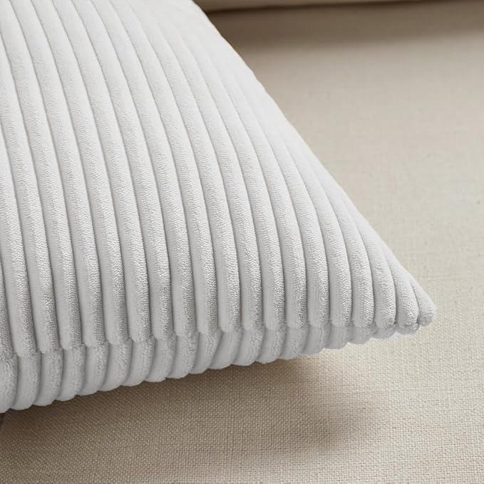 Fancy Homi 2 Packs Pure White Decorative Throw Pillow Covers 20x20 Inch - Image 5