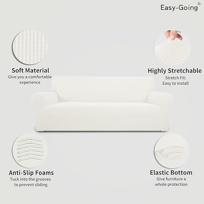 Easy-Going Stretch 4 Seater Sofa Slipcover 1-Piece Sofa Cover Furniture - Image 4