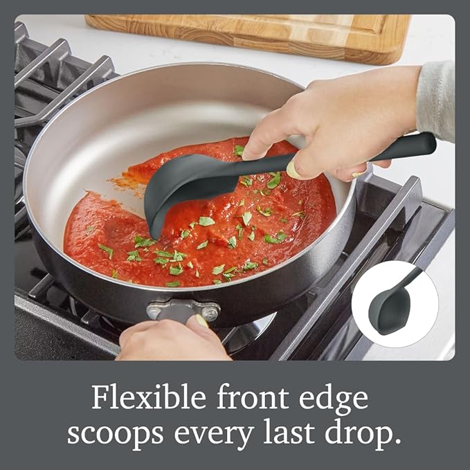Tovolo Flex Core Small Silicone Ladle Charcoal Gray Heat Safe Silicone Soup - Image 3