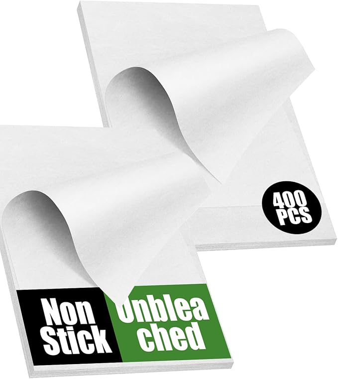 400 PCS Unbleached Parchment Paper Sheets by AMFOCUS