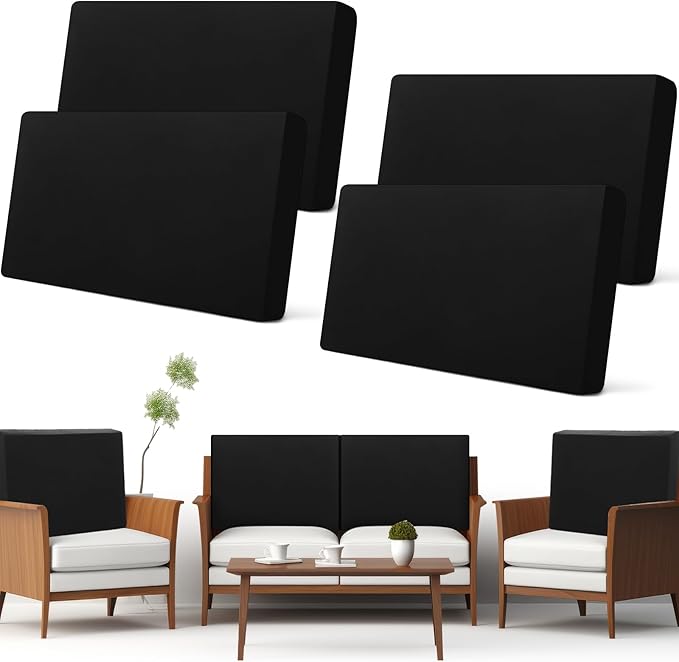 Newwiee Set of 4 Stretch Patio Cushion Covers Sofa Couch Seat Chair Slipcovers by Newwiee