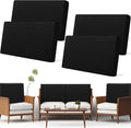 Newwiee Set of 4 Stretch Patio Cushion Covers Sofa Couch Seat Chair Slipcovers by Newwiee