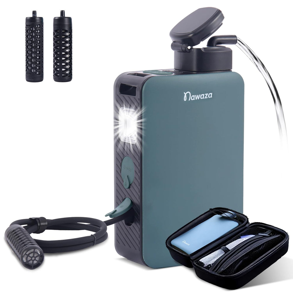 NAWAZA Portable Electric Water Filter, 0.01 Micron Dual, 800mL/min Pump