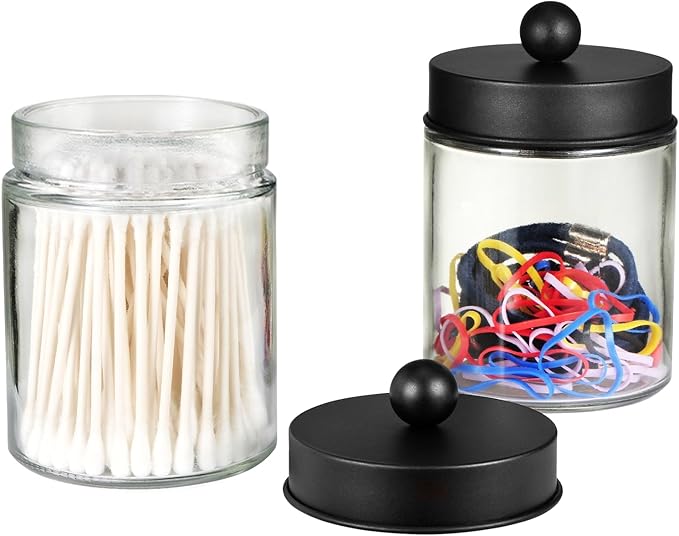 SheeChung Qtip Dispenser Holder 1pcs, Glass apothecary jars - Image 5