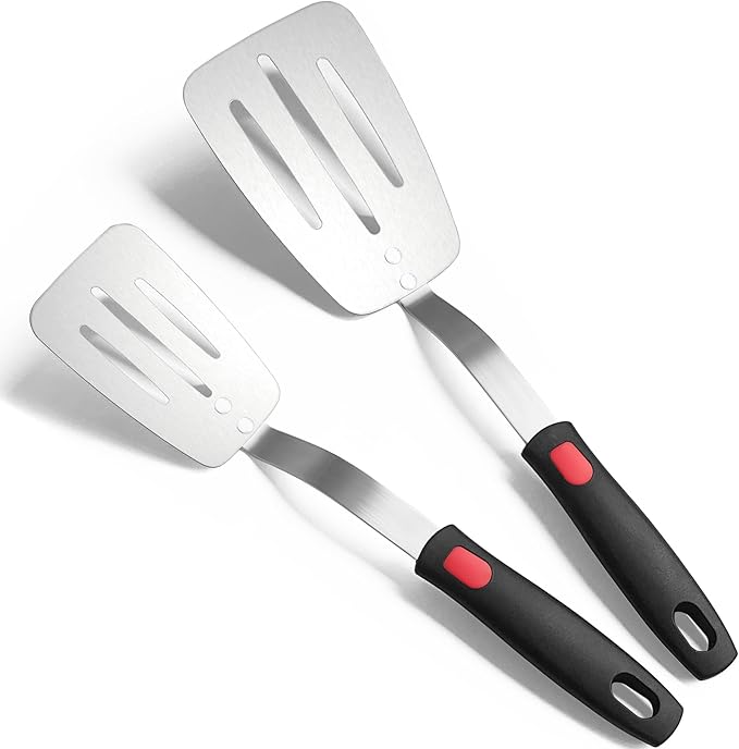 Stainless Steel Flexible Spatula Slotted Turner, XiaoZu Thin Metal Spatula by XiaoZuHomeKitchen