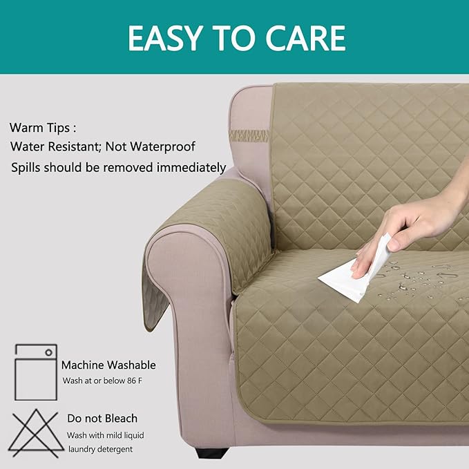 U-NICE HOME Recliner Chair Covers Reversible Quilted Water Repellent Pet - Image 4