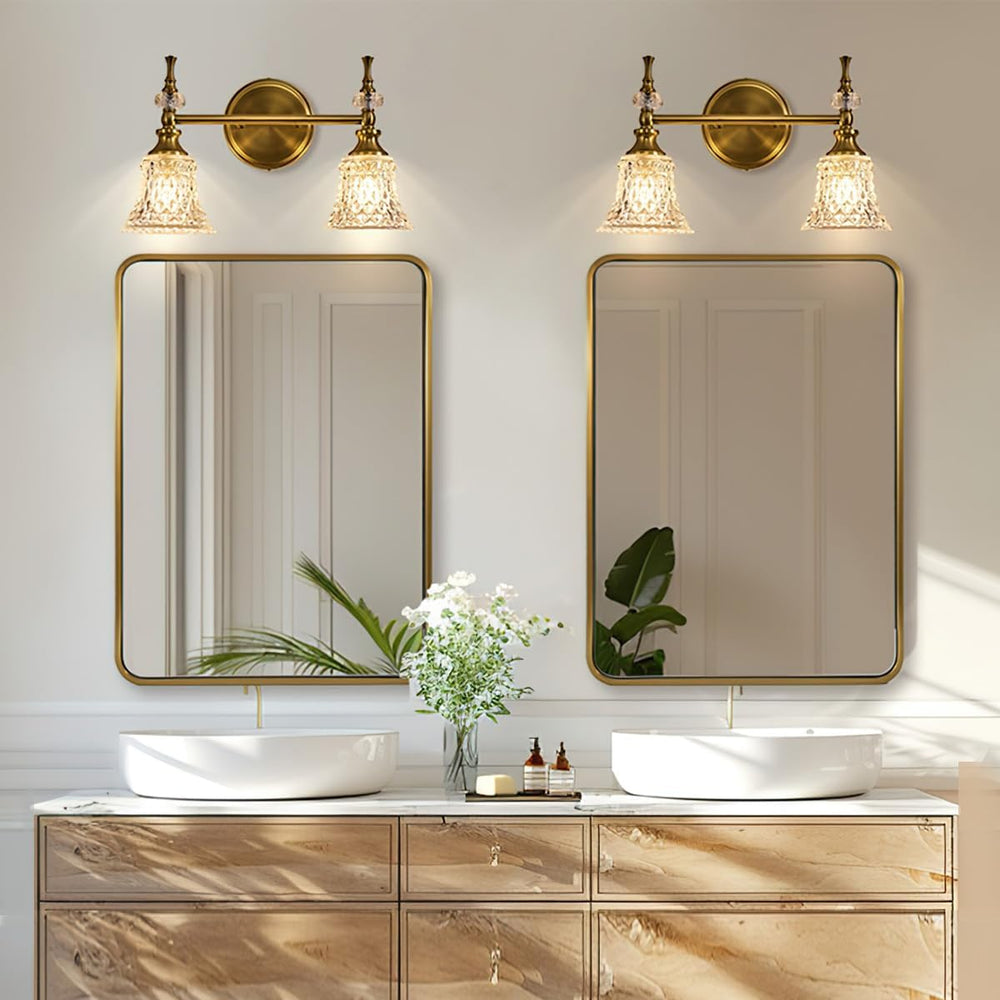 ANDY STAR Brushed Gold Mirror 40''X30'', Gold Bathroom Mirror...