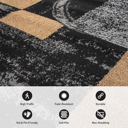Rugshop Circle Design Contemporary Fade-Resistant Area Rug Jute 5'3"...