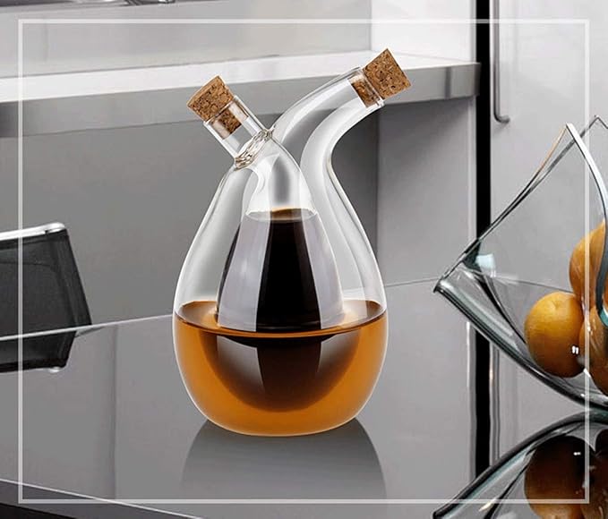 BOLLAER Glass Olive Oil Bottle Cruet, Hand-Blown, Moist Bottom, High - Image 6